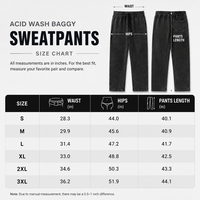 3 Pack Acid Wash Baggy Sweatpants