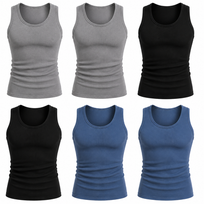Premium Ultra-Soft Cotton Fitted Tanks (3 Pack/ 6 Pack)