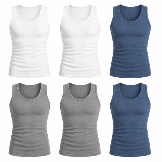 Premium Ultra-Soft Cotton Fitted Tanks (3 Pack/ 6 Pack)
